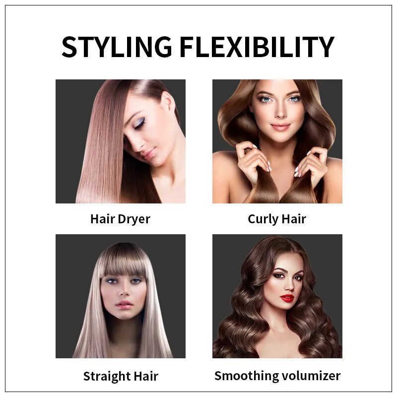 3-in-1 Hair Straightener & Dryer, Volumizer & Curls